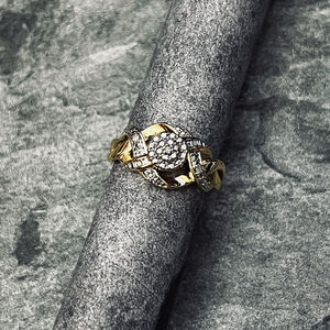 Morgan & Paige 14K Yellow Gold & Rhodium Plated Diamond Accent Ring Size 6